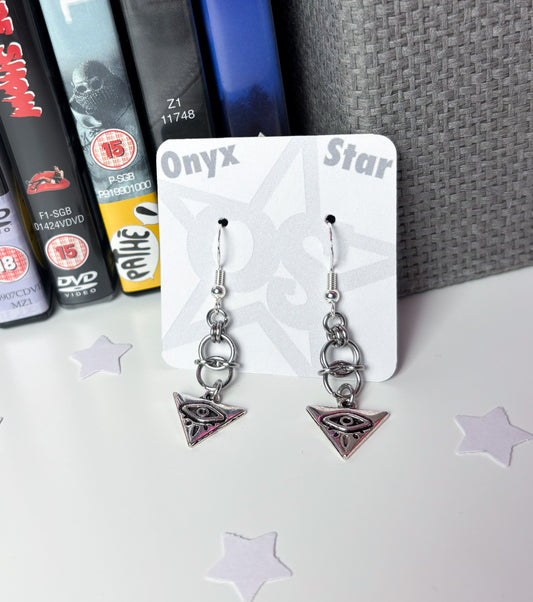 Illuminati Eye Chainmail Earrings