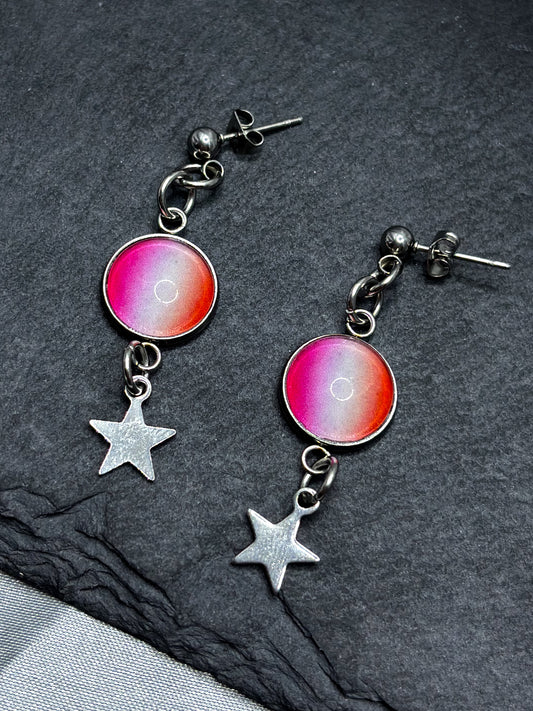LESBIAN FLAG STAR EARRINGS