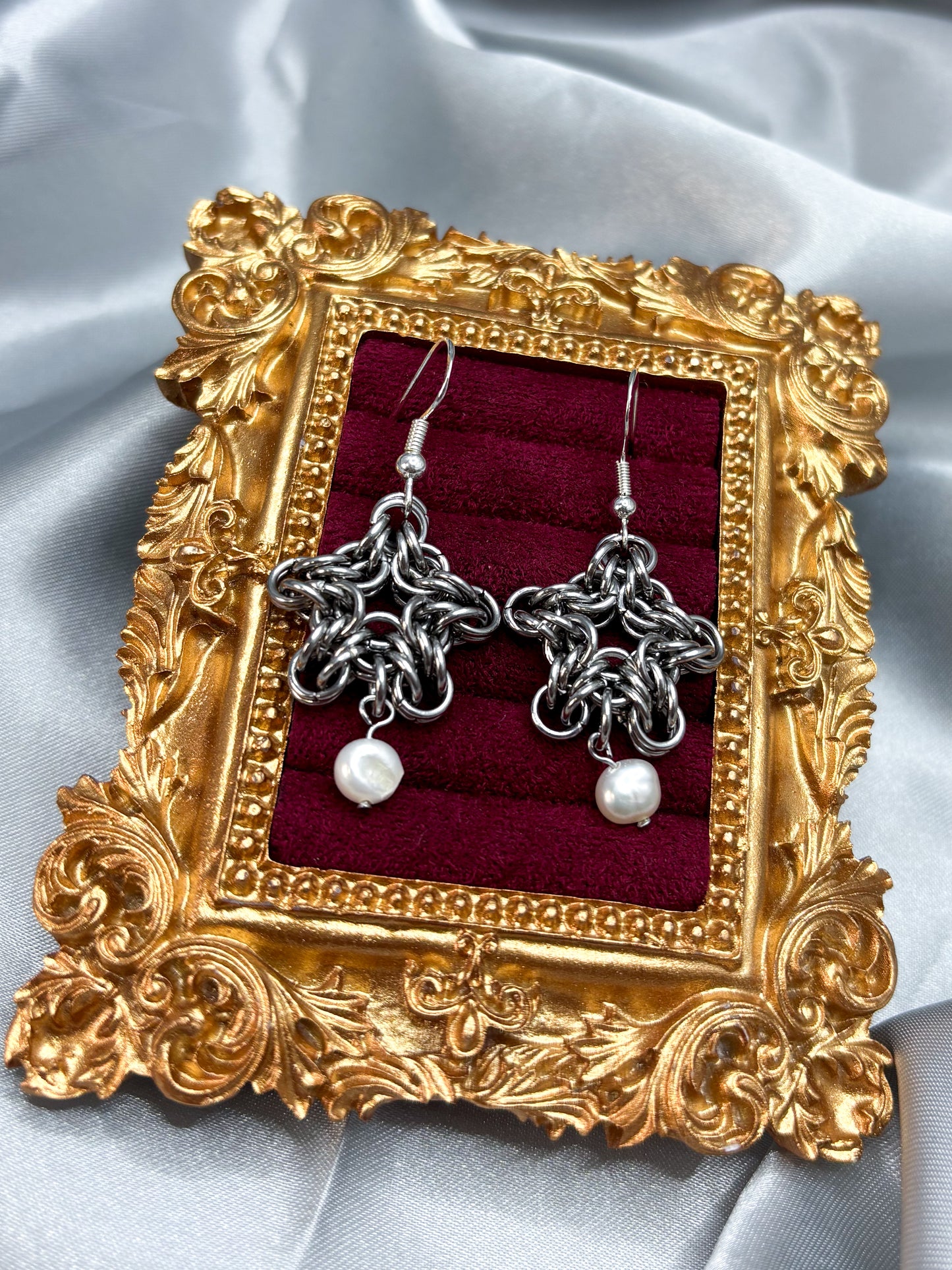 PEARLED STARS EARRINGS