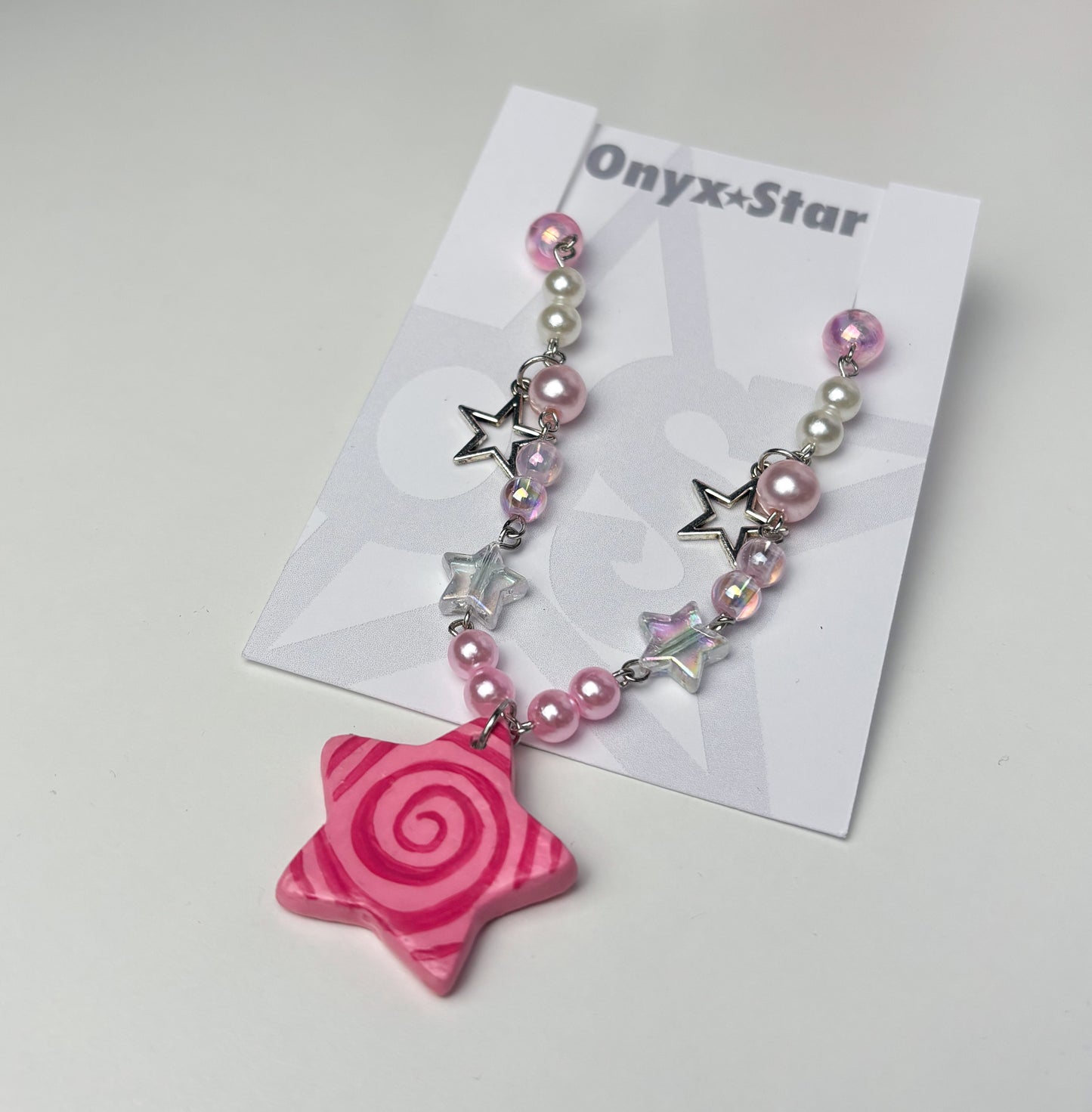 Pink Swirled Star Necklace