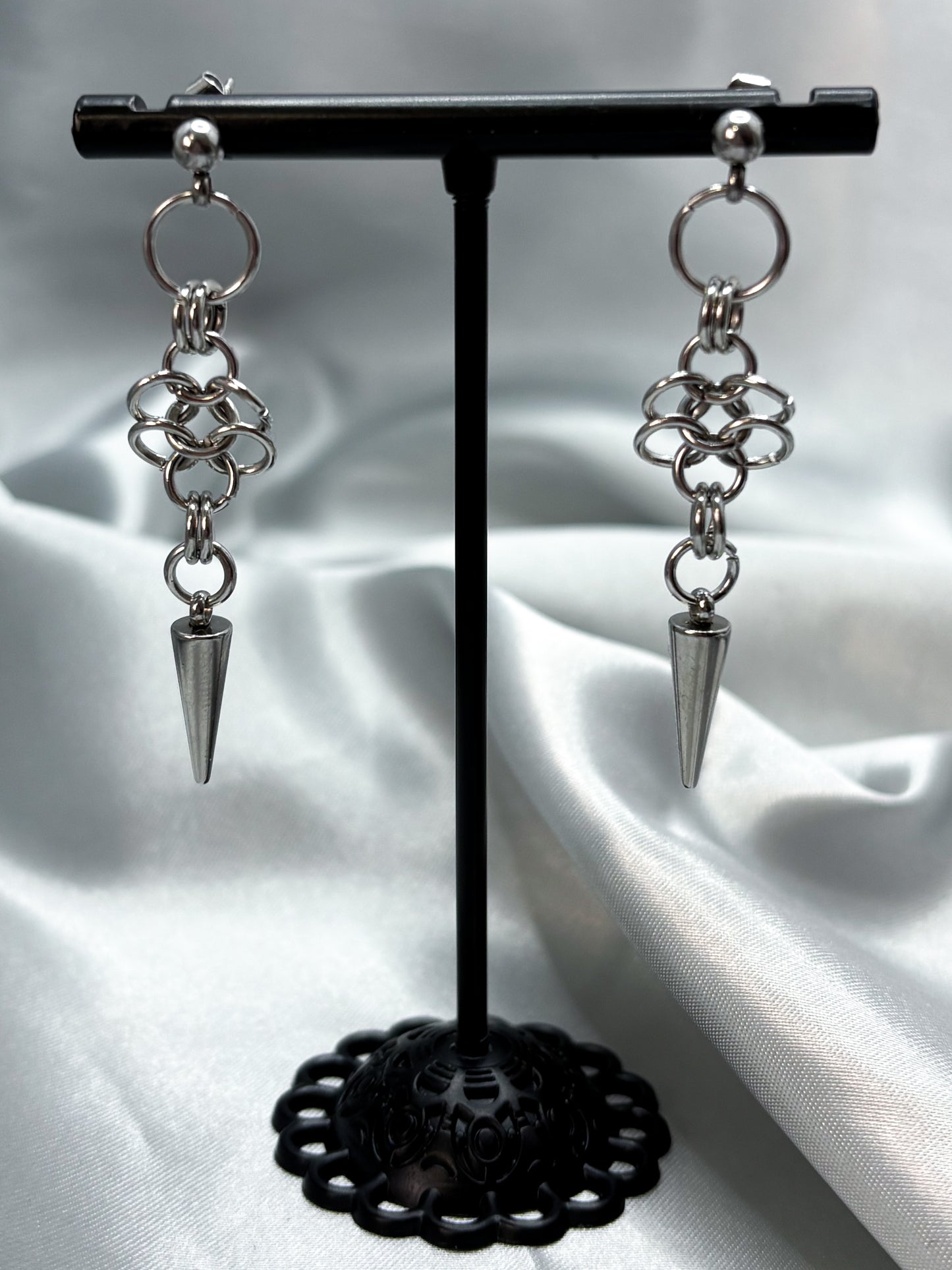 SPIKED CHAIN EARRINGS