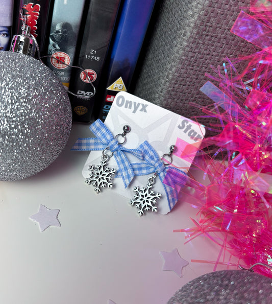 Blue Snowflake Earrings