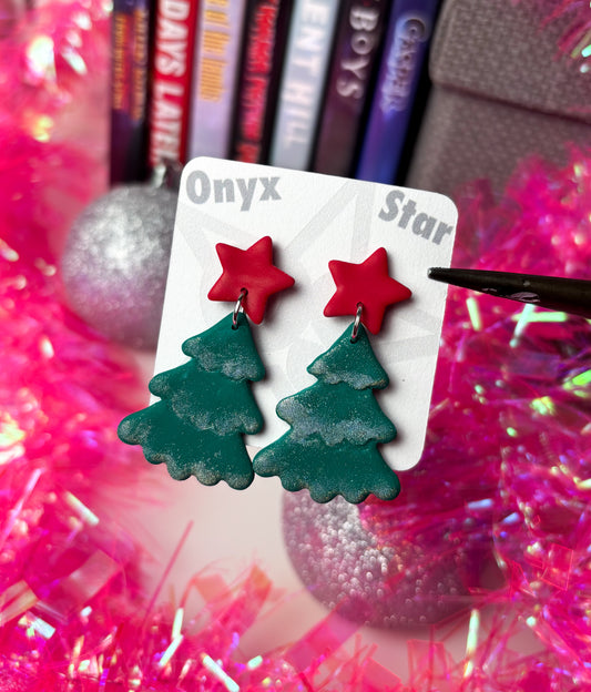 Glittery Christmas Tree Earrings