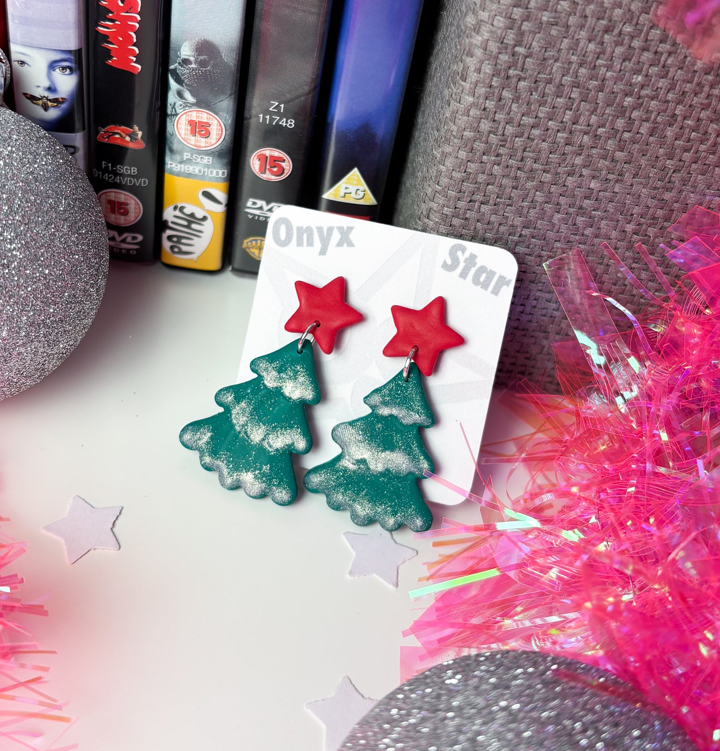 Glittery Christmas Tree Earrings