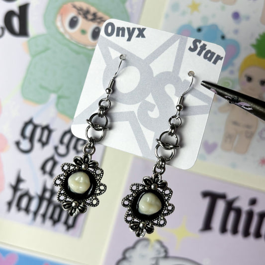 Tooth Pendant ChainMail Earrings
