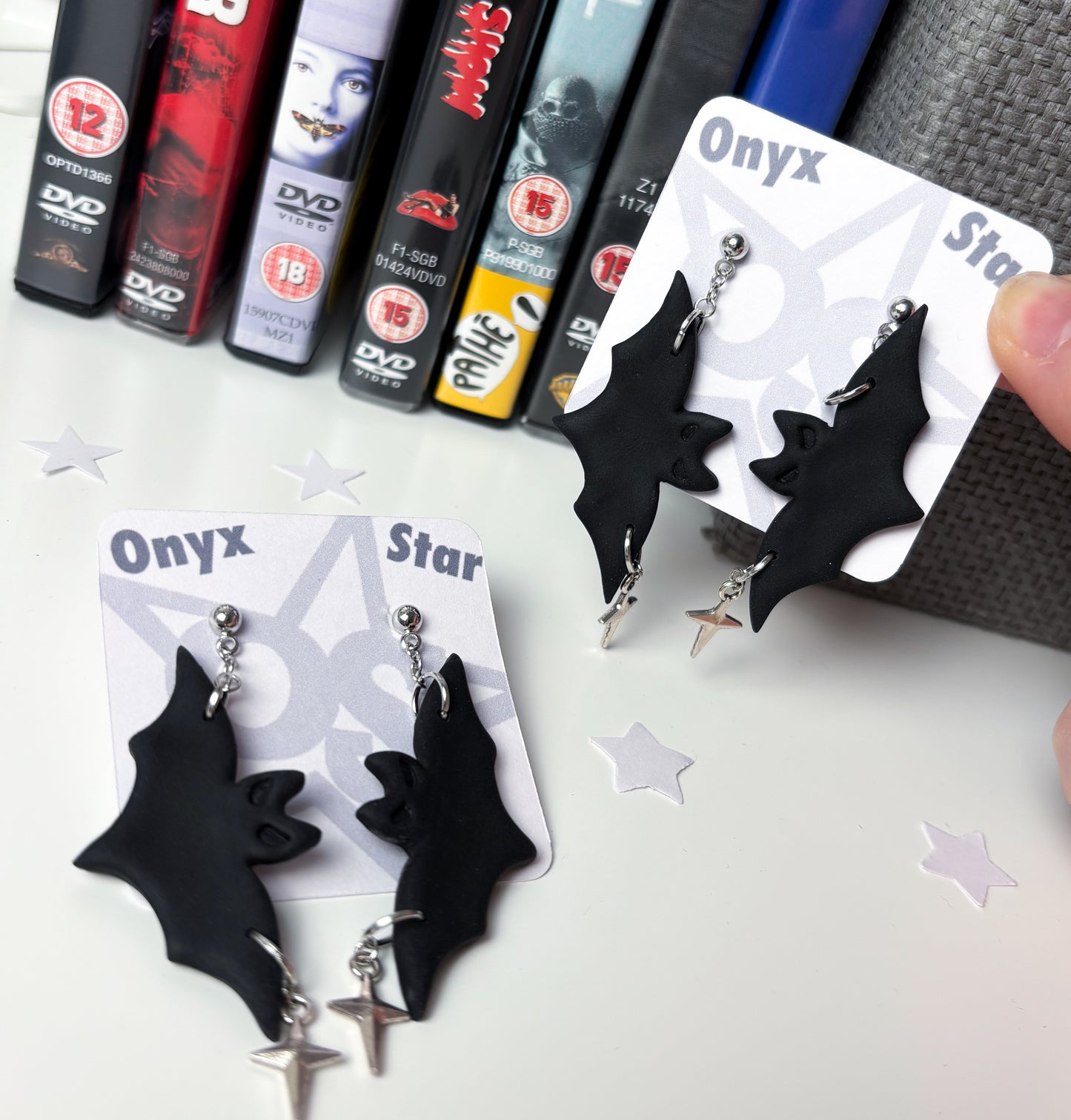 Black Bat Earrings