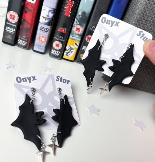 Black Bat Earrings