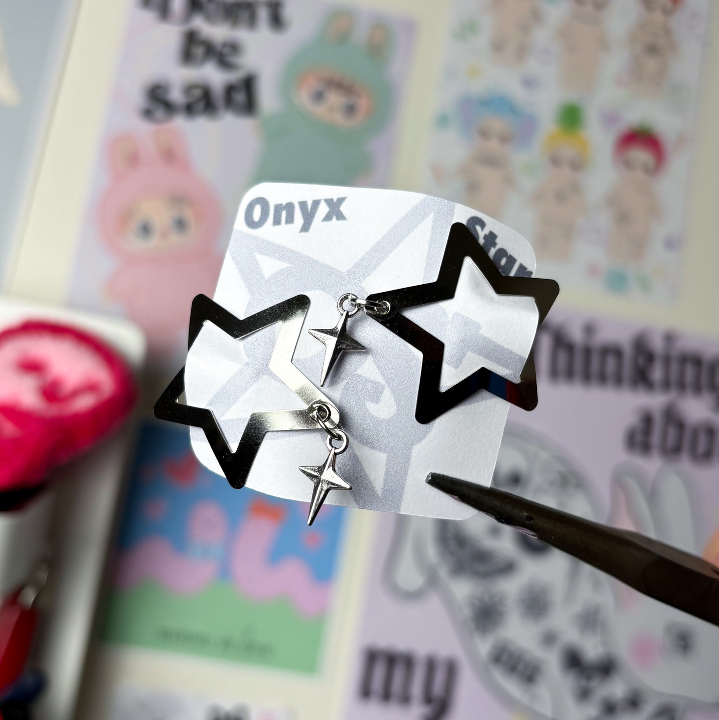 Silver Star Sparkle Hair Clips