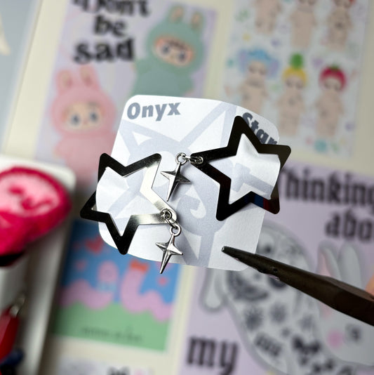 Silver Star Sparkle Hair Clips