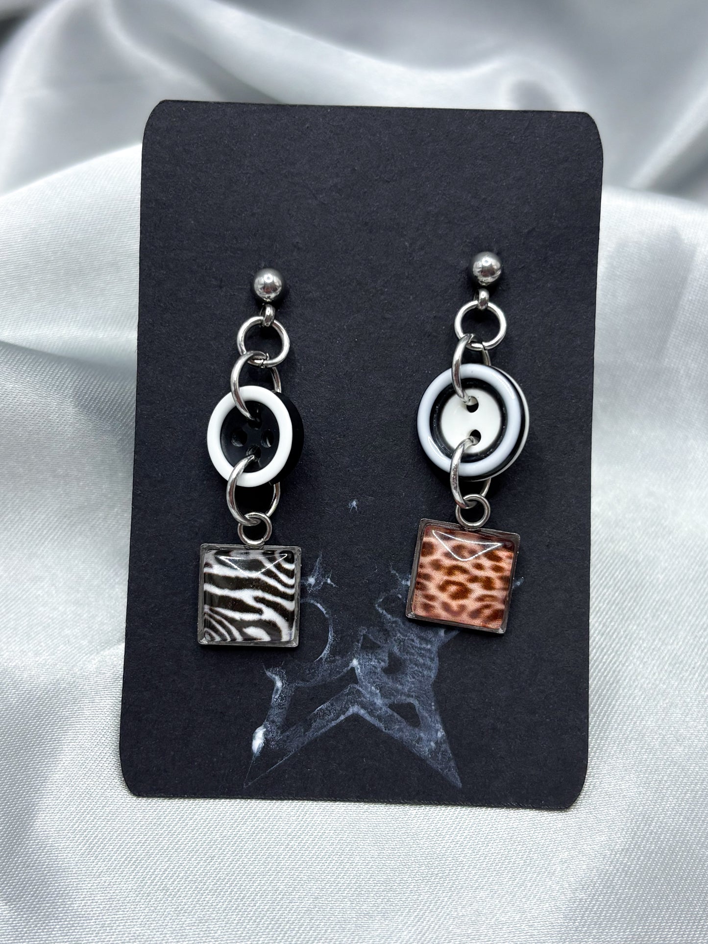 MISMATCHED BUTTON EARRINGS
