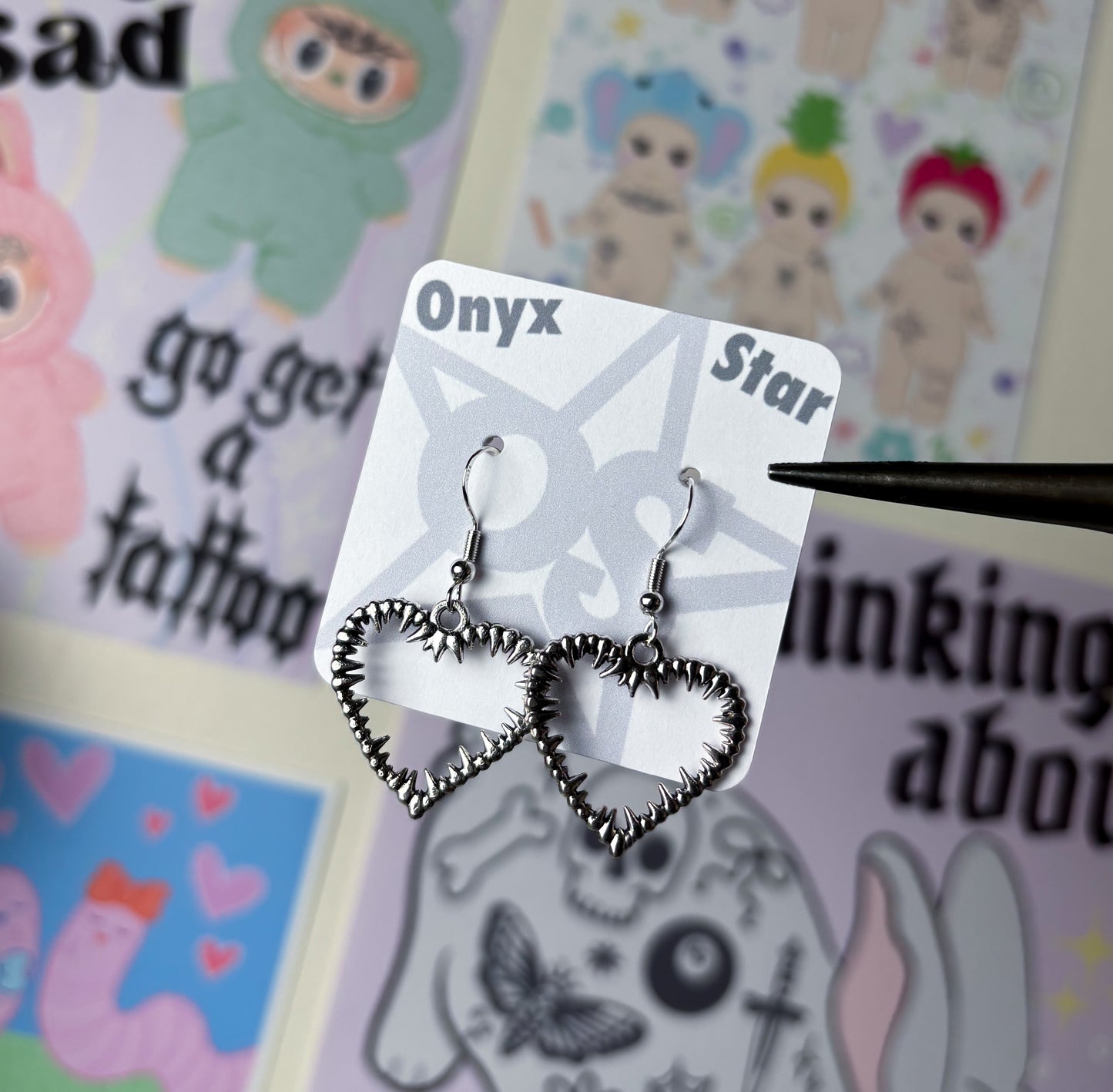 Spikey Heart Earrings