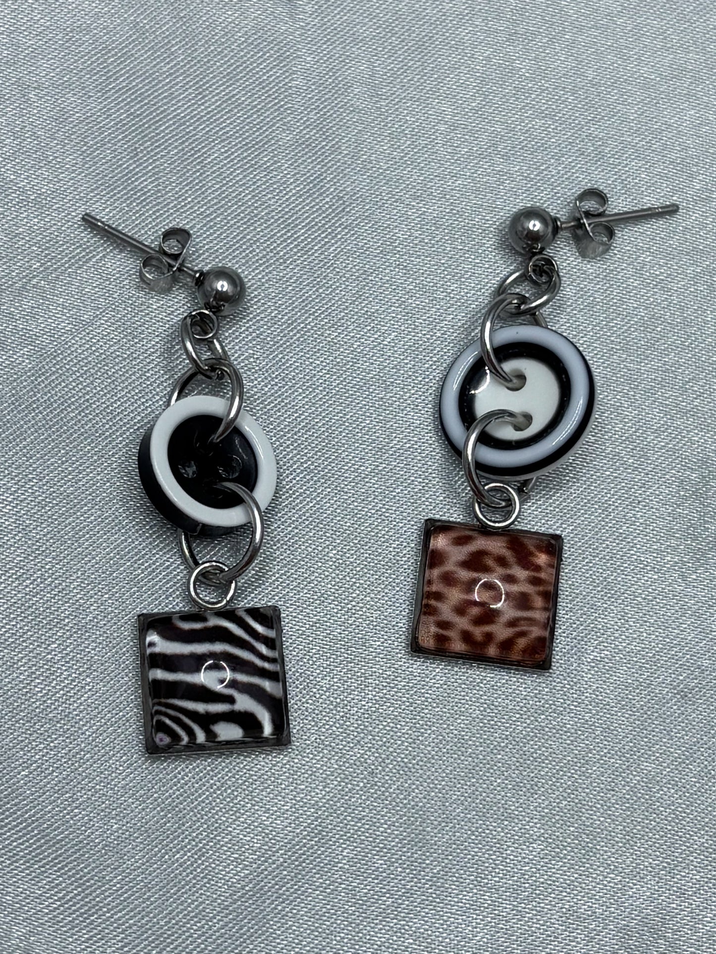MISMATCHED BUTTON EARRINGS