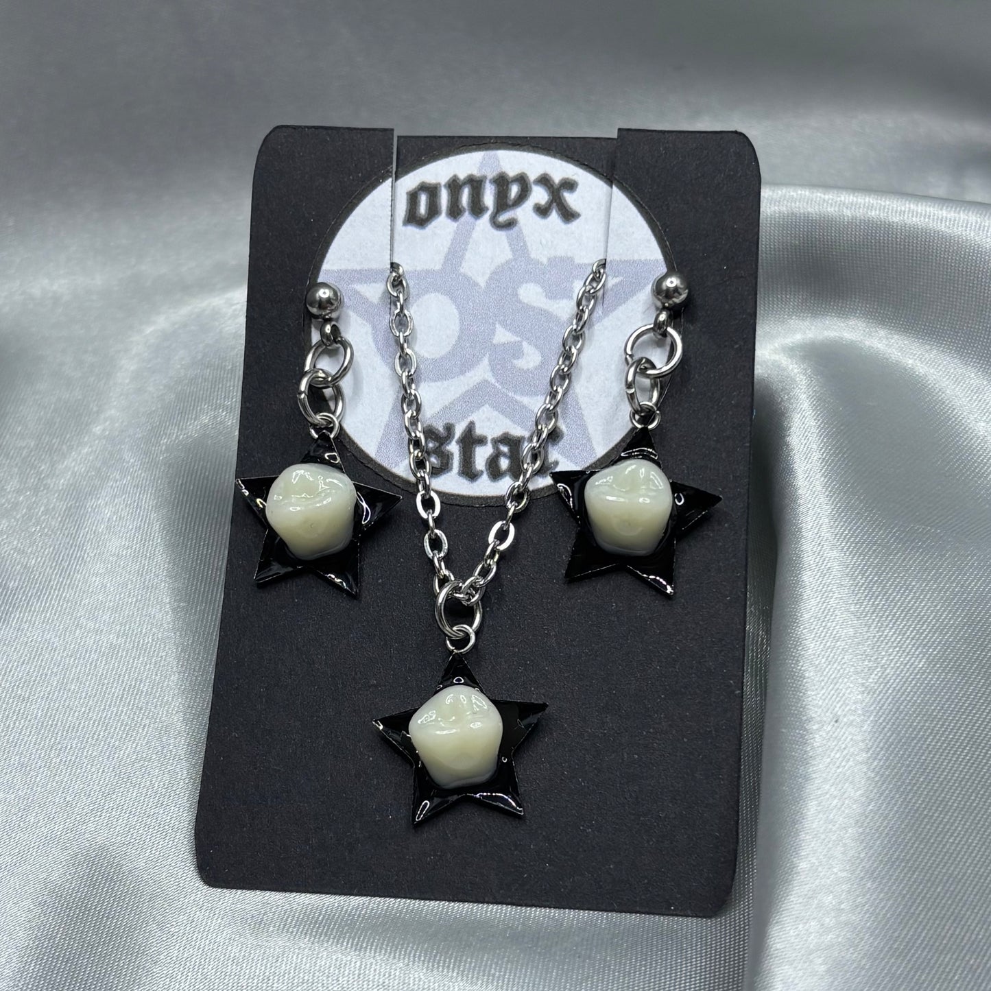 STAR TOOTH NECKLACE & EARRINGS SET