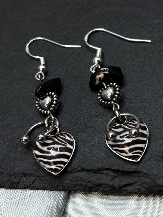 MONOCHROME ZEBRA EARRINGS