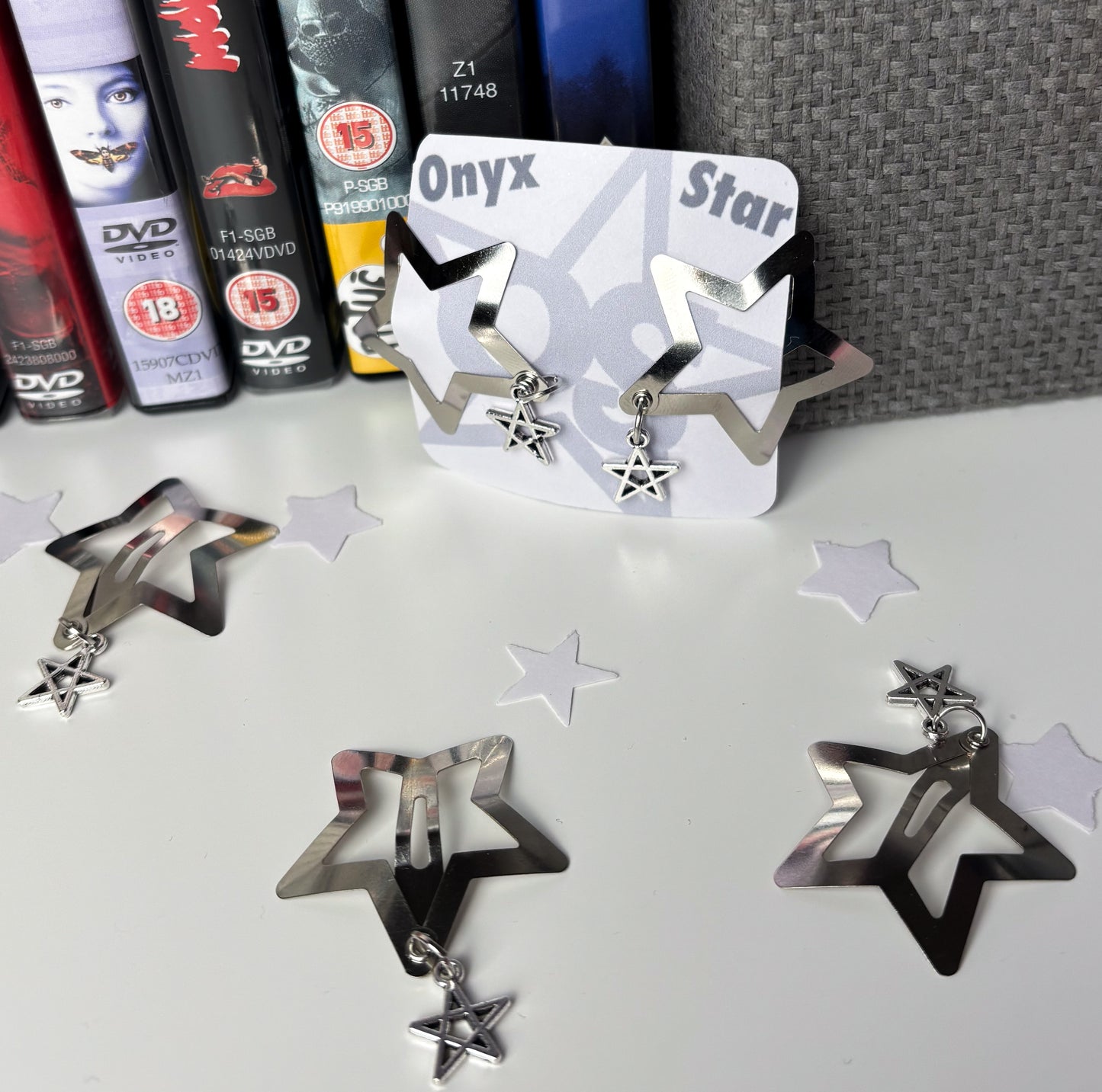 Silver Star Hair Clips