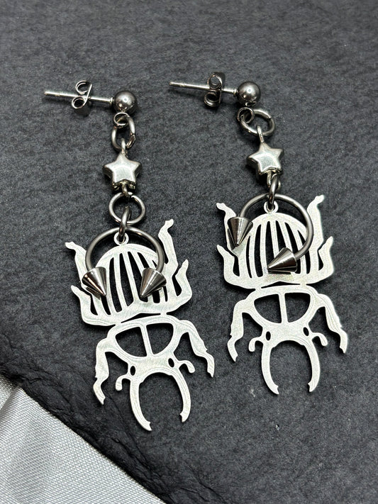 PIERCED BEETLE EARRINGS