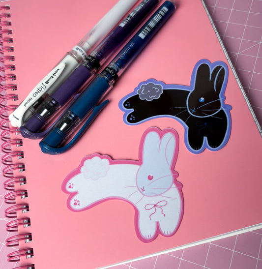 Black & White Bunny Sticker