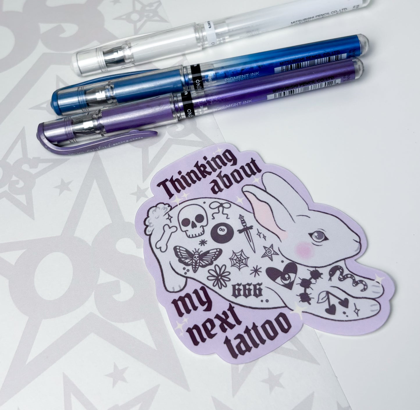 Tattooed Bunny Sticker